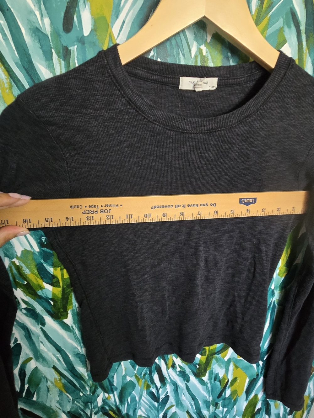 rag & bone Women's Charcoal Ribbed Long-Sleeve Tee - Picture 5 of 7
